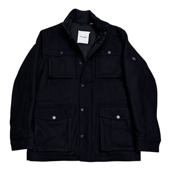 BEN SHERMAN Wool Blend Business Casual Military Coat Jacket Mens Medium - Picture 1 of 5